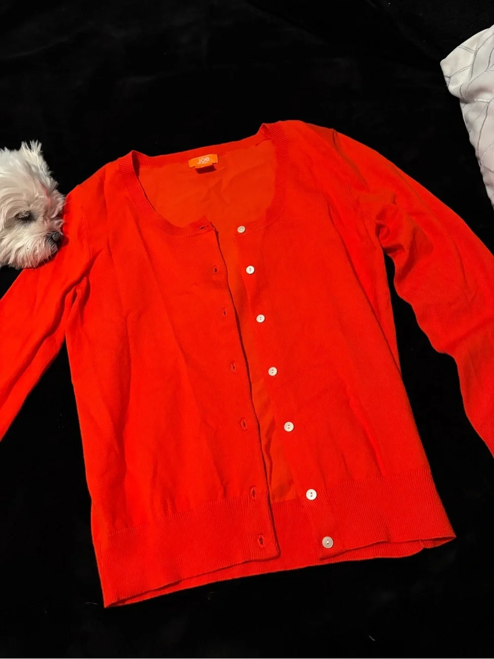 J. Crew Women's Vibrant Orange Crewneck Button Cardigan